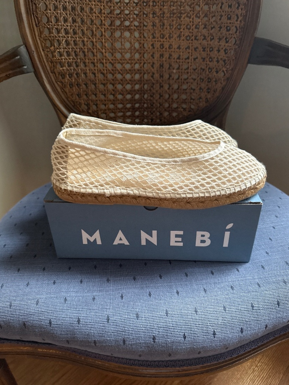 NWOT Manebi Cotton Net Ballet Espadrille size 40